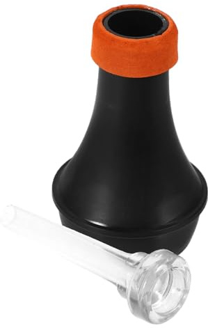 FRCOLOR Silenciador para Trompeta Mini Abs Ligero y Silencioso, Reductor de Ruido con Boquilla Transparente para Práctica, Accesorio para Trompeta, Set de Sordinas Naranja y Negro