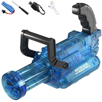 Juguete Eléctrico de Agua con Disparo | Pistola Eléctrica Divertida | Juguete de Piscina con Efectos de Luz y Llama | para Infantiles, Jardín, Patio, Playa y Piscina
