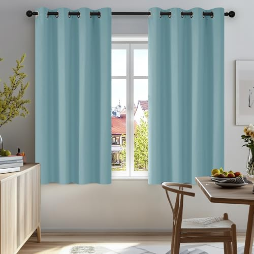 Deconovo Nursery Blackout Curtains Thermal Insulated Eyelet Curtains Blackout Curtain Panels 46 x 54 Inch Sky Blue 1 Pair