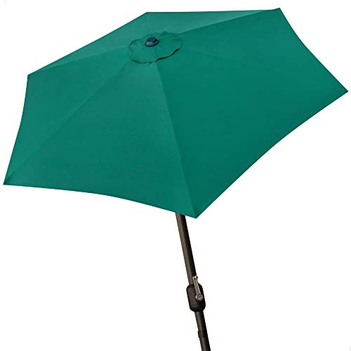 AKTIVE Grande ombrellone da giardino, ombrellone esagonale, ombrellone da balcone, Ø 300 cm, verde, palo in alluminio, Ø 48 mm, con manovella, tetto di ventilazione, Giardino