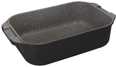 MasterClass Deep Cast Aluminium Roasting Tin, Lightweight Roasting Tray with Handles, Oven and Induction Safe, 41 x 26 cm, Black