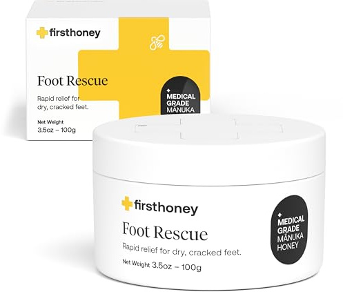 FIRST HONEY Manuka Foot Cream for Dry, Cracked Skin | Fast Relief for Feet | Natural & No Fillers | Safe for Kids & Toddlers | 2oz|