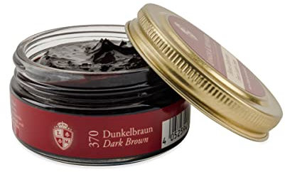 Langer & Messmer crema lucido per scarpe in pelle con ingredienti naturali - crema per la cura delle scarpe di alta qualità - adatta a tutte le scarpe in pelle liscia - 50 ml - marrone scuro