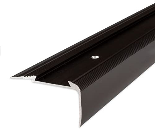 PROVISTON | Trappkant | Aluminiumanodiserad | Bronze Dark | Bredd 58 mm | Höjd 27 mm | Längd 1000 mm | Borrade | Trappkantprofil | Trappvinkel | Vinkelprofil | Kombinera vinkel | 1 del