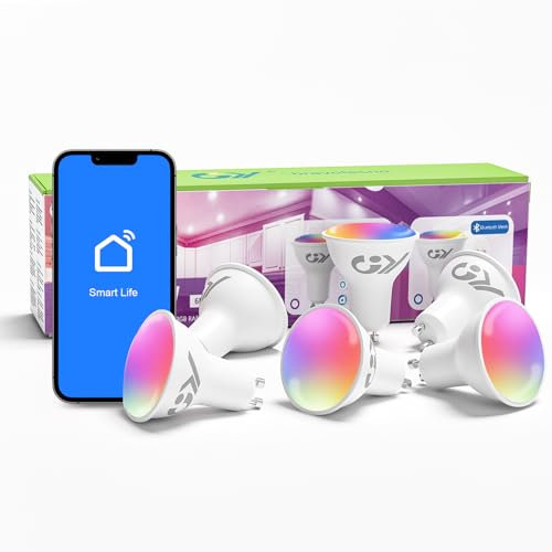 GY Mesh GU10 GU10 Smart Led Lampe mit Bluetooth Mesh Technologie, Smart Home Leuchtmittel mit 7W 500LM ersetzt 50 W Glühbirne, Farbwechsel mit Musiksynchronisation Lampe, 6er-Pack