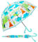Dinosaurier Regenschirm Kinderschirm Stockschirm, Windsicher Robustheit Regen Regenschirm Transparent, Kinderregenschirm Durchsichtig Junge Mädchen, Kuppel-Blasenschirm Durchmesser=70cm Blau
