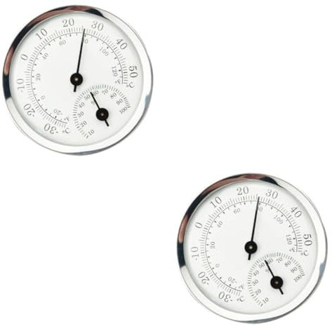 BESPORTBLE Thermomètre Pour Cave à Vin Hydrometre Intérieur Rond Hygromètre D'intérieur 2 Pièces Thermomètre Domestique D'intérieur