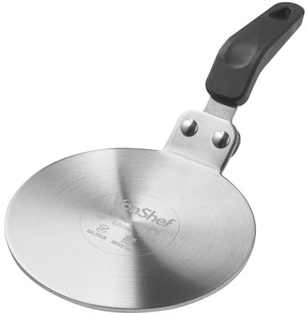 VonShef Induction Hob Converter - Adapter for Moka Pots & Coffee Makers - Induction Plate for All Hob Types, Aluminium 13cm Diameter Stovetop - Heat Resistant Handle