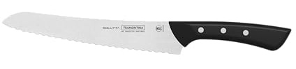 Tramontina SOLUTTA Brotmesser, 20 cm, Küchenmesser aus rostfreiem Edelstahl, Wellenschliff, ergonomischer Griff, NSF-zertifiziert, spülmaschinenfest, präzise und scharf