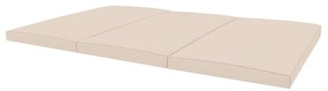 Turnmatte klappbare Gymnastikmatte Trainingsmatte dreifach faltbare Sportmatte Weichbodenmatte für Zuhause Kinder Erwachsene 150х100х5 cm beige
