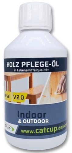UNIVERSAL BIO Holzöl farblos (250ml) - Vielseitiges Holzpflegeöl für Innen & Aussen - Geruch- und Farbloses Möbelöl - 100% natürliches Holz Öl aus Deutschland