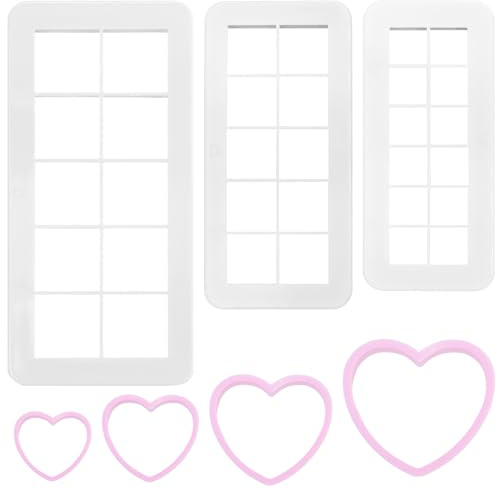 Juego de 3 cortadores de galletas cuadrados, moldes para galletas, formas geométricas, rectangulares, y 1 cortador de fondant, para decoración de tartas