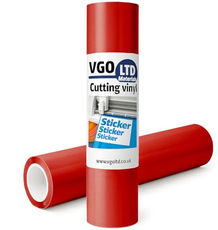 vgoltd Permanent Glossy Adhesive Vinyl Cutting Vinyl Roll for Mug Cup Window Home Decal & DIY Projects (Dark Red, 30 x 100 cm)