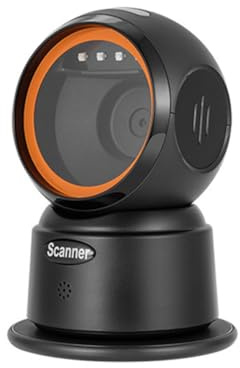 Giyofom Escáner de Código de Barras QR 2D Escáner de Escritorio con Cable Lector de Código de Barras USB Omnidireccional Manos Escaneo de Código de Barras QR 1D con Pantalla