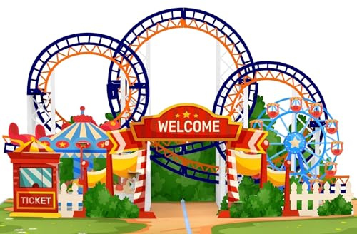 MOKIO® Biglietto Pop-Up – Parco Divertimenti – Biglietto Regalo 3D per compleanno, come biglietto d’auguri o idea regalo per parco divertimenti