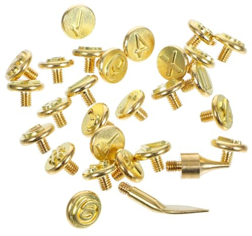 Sosoport Set 2 Pezzi Punte in Ottone per Pirografia Numeri, Kit Incisione Legno e Pelle Fai da Te, Strumenti per Combustione e Marchiatura, Adatto per Artigianato Creativo e Progetti