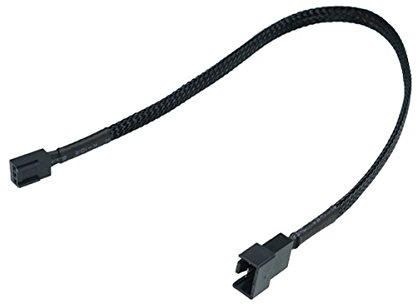 Phobya Adapter 4Pin PWM (Buchse) auf 3Pin (Stecker) 30cm - Schwarz Kabel Lüfterkabel und Adapter