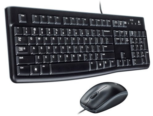 Logitech MK120 Kabelgebundenes Tastatur-Maus-Set, Optische Maus, USB-Anschluss, PC/Laptop, Slowakisches Layout - Schwarz