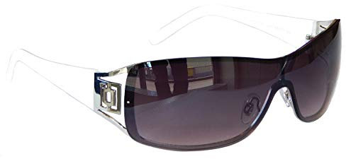 Sonnenbrille Damenbrille Brille Monoglas Moderner Style Damen M 41 (Silber Weiß)