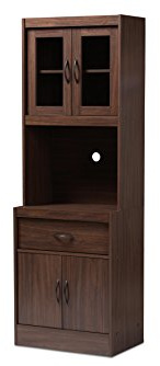 Baxton Studio Kitchen Cabinet, Walnut Brown
