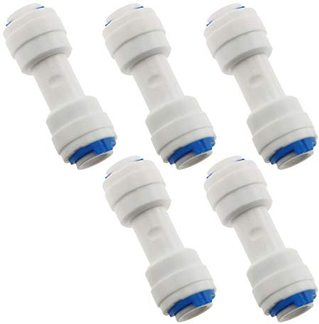 E-outstanding 5-Pack RO Water System Equal Straight 1/4 Plastic Quick Pipe Fitting Reverse Osmosis Connector