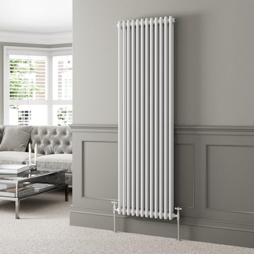 DuraTherm® 1800 x 560mm White Traditional Vertical Designer Radiator Double Column Colosseum Cast Iron Style Central Heating Panel Radiators Rad