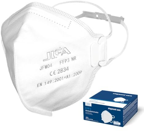 siegmund Jifa 10x FFP3 Maske - Modell JFM04 - Atemschutzmaske ohne Ventil - Feinstaubmaske - höchste Schutzstufe für maximalen Eigen- und Fremdschutz - effektiver Schutz gegen Partikel und Feinstaub