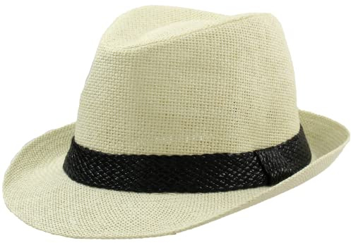 Sombrero Paja de Papel Hombre Mujer Gorra Panamá Verano Playa de ala Corta Moda Unisex 57/58CM