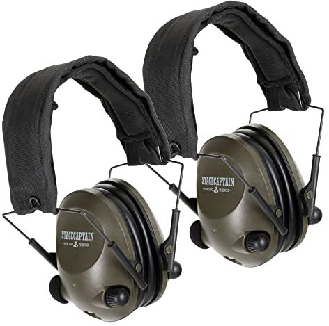 Stagecaptain ContraNoise CN-29GN Aktiv-Gehörschutz Kopfhörer 2x Set - Kapselgehörschützer mit “Active-Volume-System” - Reduziert um 25dB - Perfekt für Jagd, Schießsport und Böllerschützen - Grün
