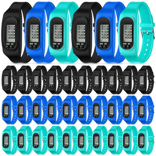 Geyoga Walking Running Pedometer Watch, Dark Sport Multi, 6 Pcs