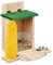 Relaxdays Casetta Mangiatoia per Scoiattoli, con Ciotola Acqua e Porta Pannocchia, Appendere, 27x28x23 cm, Marrone Verde, Acciaio Inox