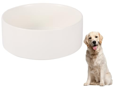 Cuencos elevados para Perros – Perros Grandes, Cuenco de alimentación Elevado con Soporte Antideslizante, cerámica Pesada, Protector a Prueba de Salpicaduras, Plato Extra Ancho – 26 onzas (7.5 Tazas)