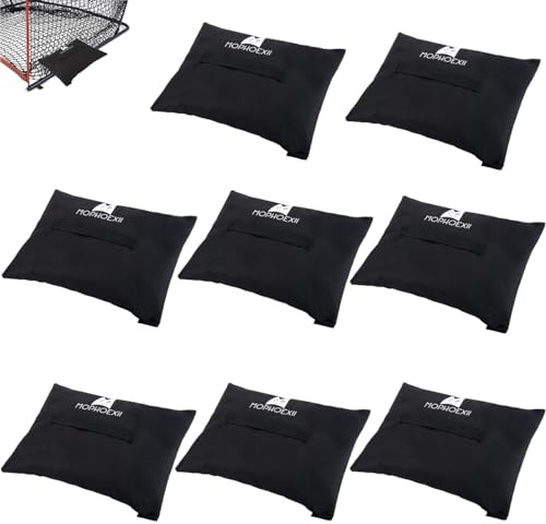 MOPHOEXII 8Pcs Sports Net Sandbags,Weights for Soccer Goals,Baseball Nets, Golf Nets, Football Nets, Hockey Nets,Weighted Anchor Bags, Black