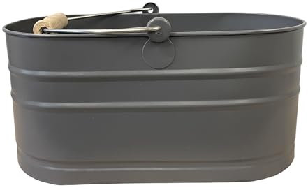 Loft 1850 Metal Charcoal Utility Cleaning Caddy With Handle | Housekeeping Caddy In Chalk | House Cleaning Caddy | Metal Cleaning Product Storage Organiser | Kitchen Storage Organisation