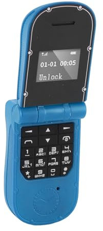 Il più Piccolo Cellulare a Conchiglia, J30 Tiny Flip Phone GSM 2G 3G 4G SIM Card Messaggi Blacklist Sbloccato BT per IOS per con Suono Chiaro (BLUE)