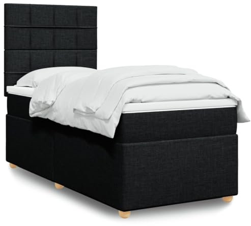 qohoio Boxspringbett mit Matratze Schwarz 90x190 cm Betten Bett Mit Matratze Bett Boxspringbett Schlafzimmer MöBel Stoff - 3293437