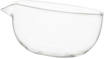 KESOTO High Borosilicate Glass Matcha Bowl Chawan with Pouring Spout, Heat Resistant Teacup Teaware, Chawan Tea Bowl, Matcha Mixer Tea Cup for Kitchen Office Home, 300ML