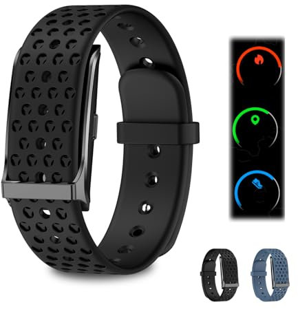 ZukQvrivelig Braccialetto multifunzione fitness tracker senza display, impermeabile, ricarica magnetica, smartwatch, 127 diverse modalità di sport (colore del cinturino*2)