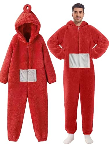 shengo Kostüm Erwachsene Pyjama Damen Herren Onesie Fasching One Piece Kostüm Cosplay Homewear Kuschel Schlafanzug Jumpsuit mit Kapuze Party