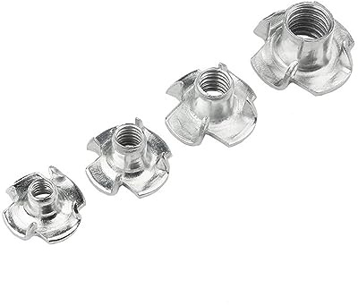 Dado a quattro artigli zincato, Dado a quattro griffe zincato M4 M5 M6 M8, dado for altoparlante, a T, a cieco, for mobili(M6X17)