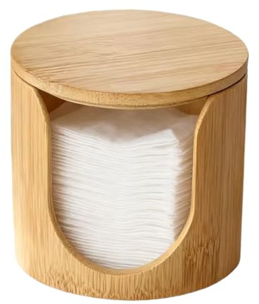 Generisch Wattepadspender, Wattestäbchen Aufbewahrungsbox, Holz Wattepads Behälter Mit Deckel, Make Up Organizer Für Schminktisch Badezimmer Schlafzimmer