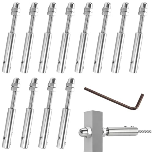 12 stycken spänningskabel ståltråd för rostfritt stål 4 mm räcke