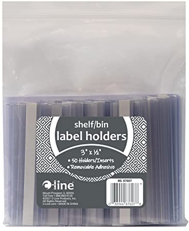 C-Line Self-Adhesive Label Holders, Top Load, 0.5 x 3, Clear, 50/Pack