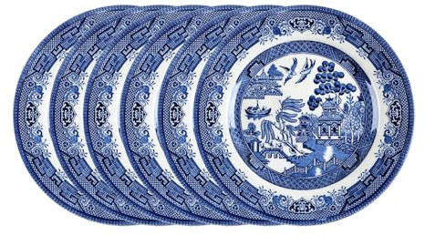 Churchill BLU Willow Mint Salad Plate 20CM, Ceramic, Multi-Colour, 20 x 20 x 1 cm