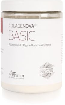 COLAGENOVA Basic, Complemento Alimenticio de Péptidos de Colágeno Bioactivo, Perfecto para Mantener en Forma las Articulaciones, la Piel y los Huesos, Programa 30 Días, Sabor Neutro, 390 Gr