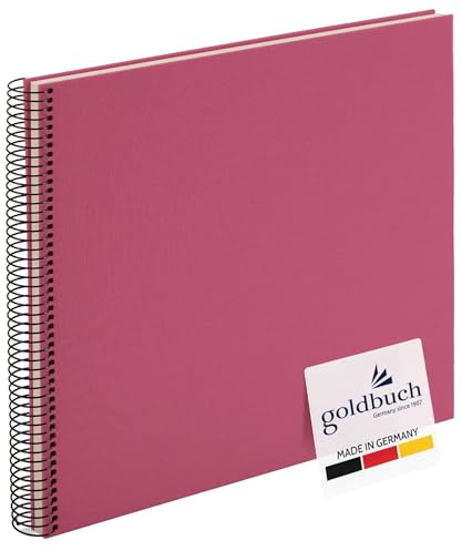 goldbuch 25608 - Album fotografico a spirale Bella Vista, 35 x 30 cm, con 40 pagine bianche, album dei ricordi, in lino, per foto e foto da incollare, colore: Fucsia
