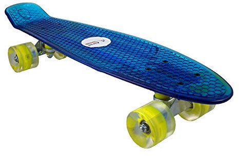 Skateboard Aiel | Skateboard | Ruote da Skateboard con Cuscinetti | Skateboard con Ruote LED | Skateboard | Skateboard LED | Skateboard | Skateboard a 4 Ruote (Blu)