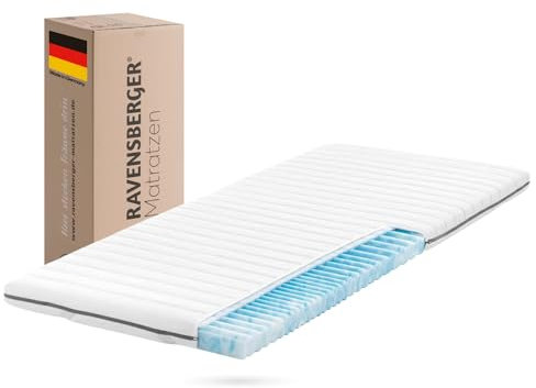 RAVENSBERGER Gel Topper Gel-LUX - Härtegrad H2/H3, mittel - 50-110 kg - 80 x 200 cm, Höhe 7 cm - Matratzenauflage aus Gelschaum mit RAVOTEX Funktions-Bezug, allergikerfreundlich