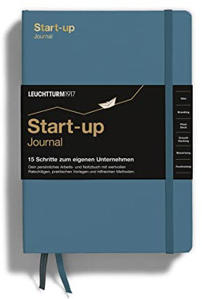 LEUCHTTURM1917 363842 Start-up Journal, Hardcover, 294 nummerierte Seiten, Deutsch, Stone Blue