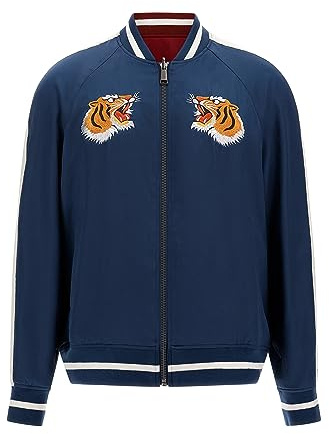 GUESS Mens Irvine Reversible Souvenir Jacket, South Coast Blue, XX-Large